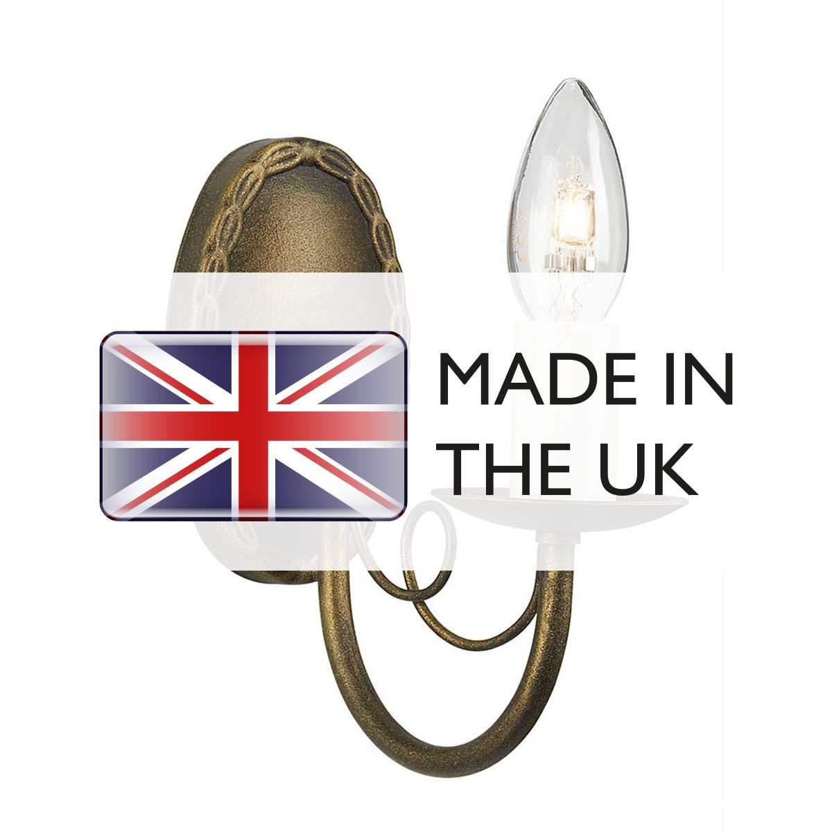 Minster 1 Light Wall Light - Black/Gold - Comet Lighting