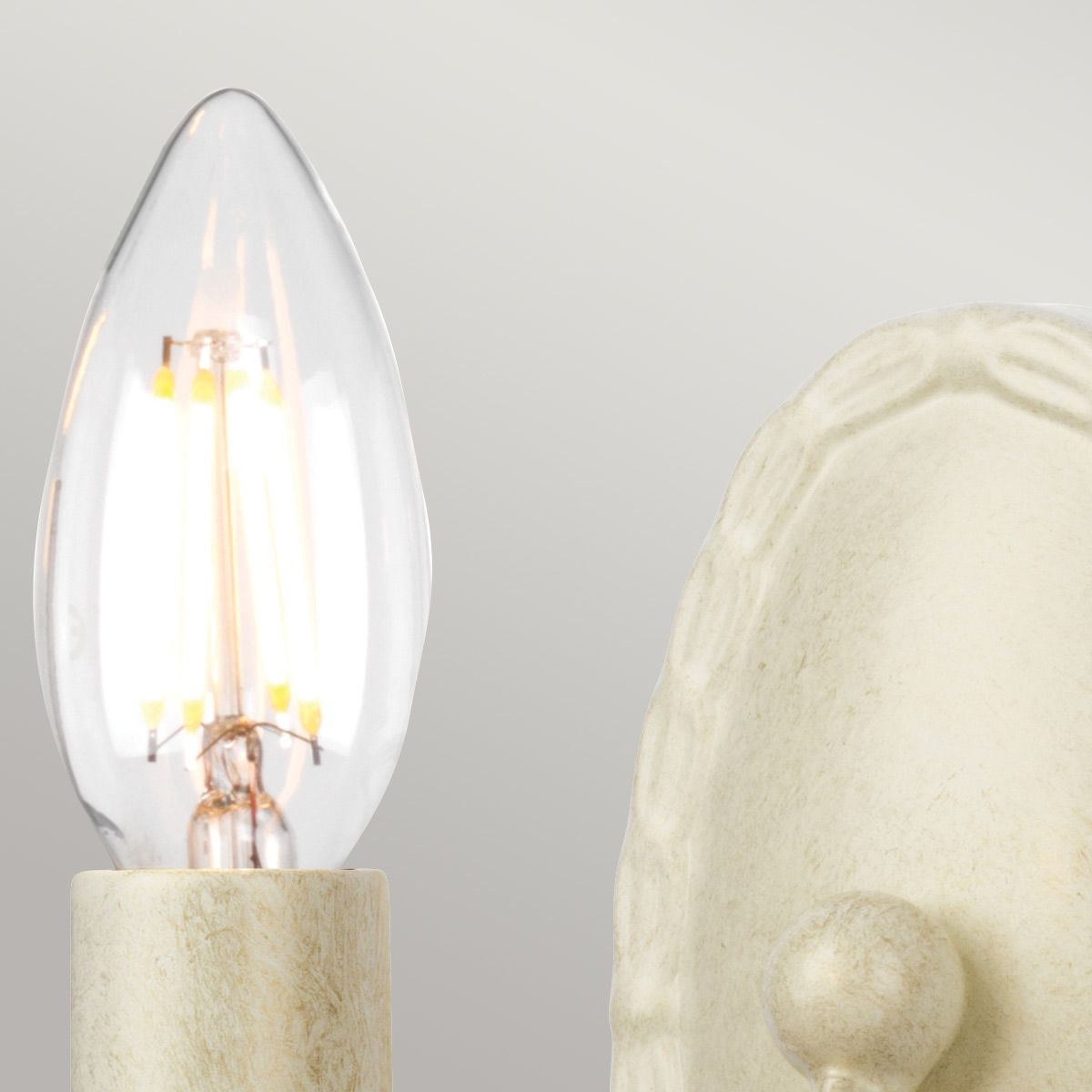 Minster 1 Light Wall Light - Ivory Gold - Comet Lighting