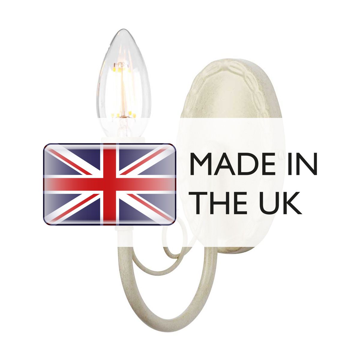 Minster 1 Light Wall Light - Ivory Gold - Comet Lighting