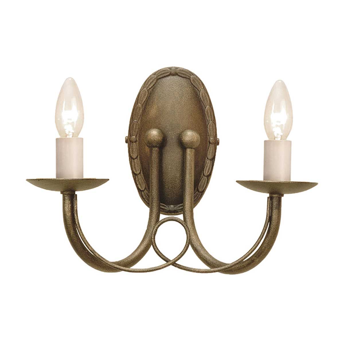 Minster 2 Light Wall Light - Black/Gold - Comet Lighting