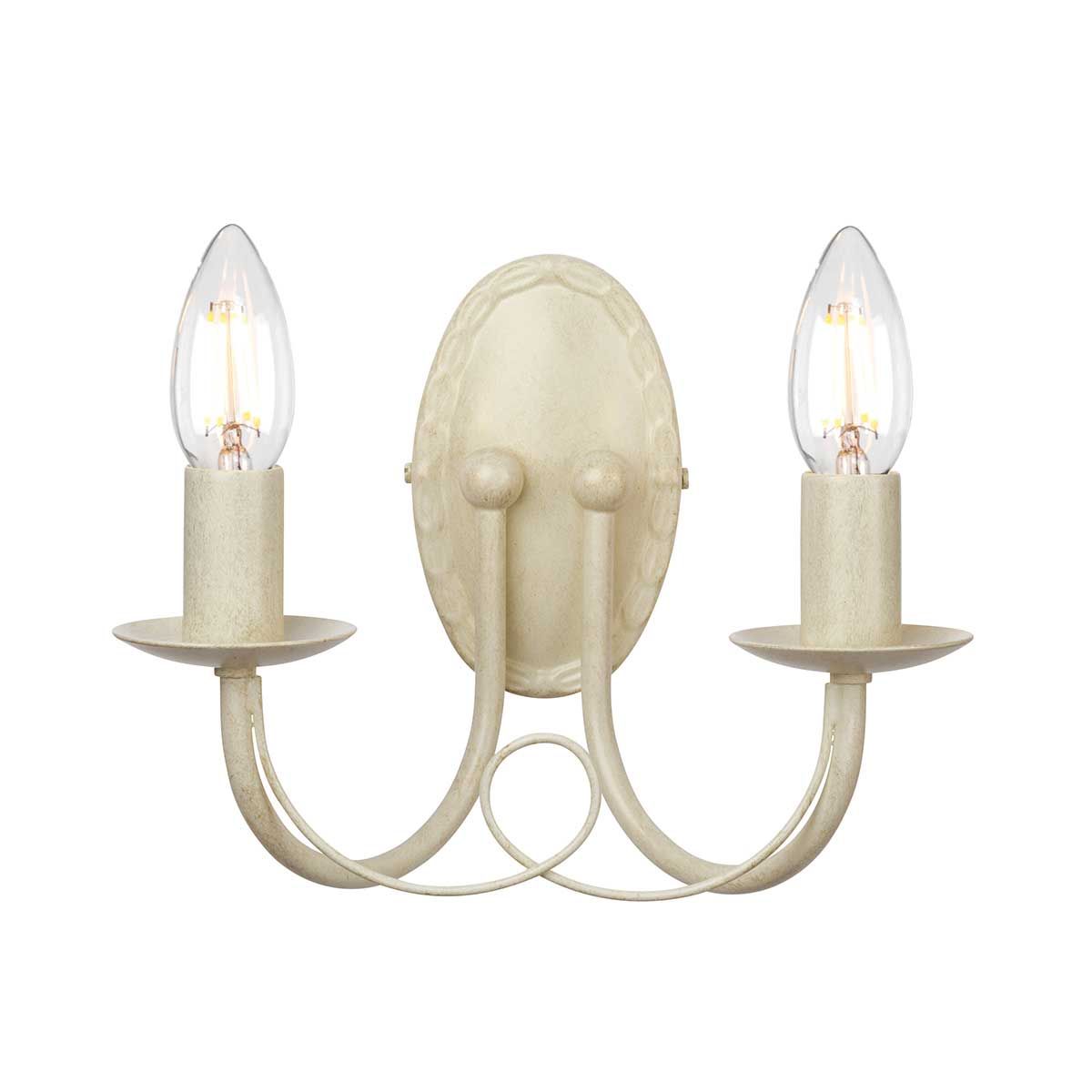 Minster 2 Light Wall Light - Ivory Gold - Comet Lighting