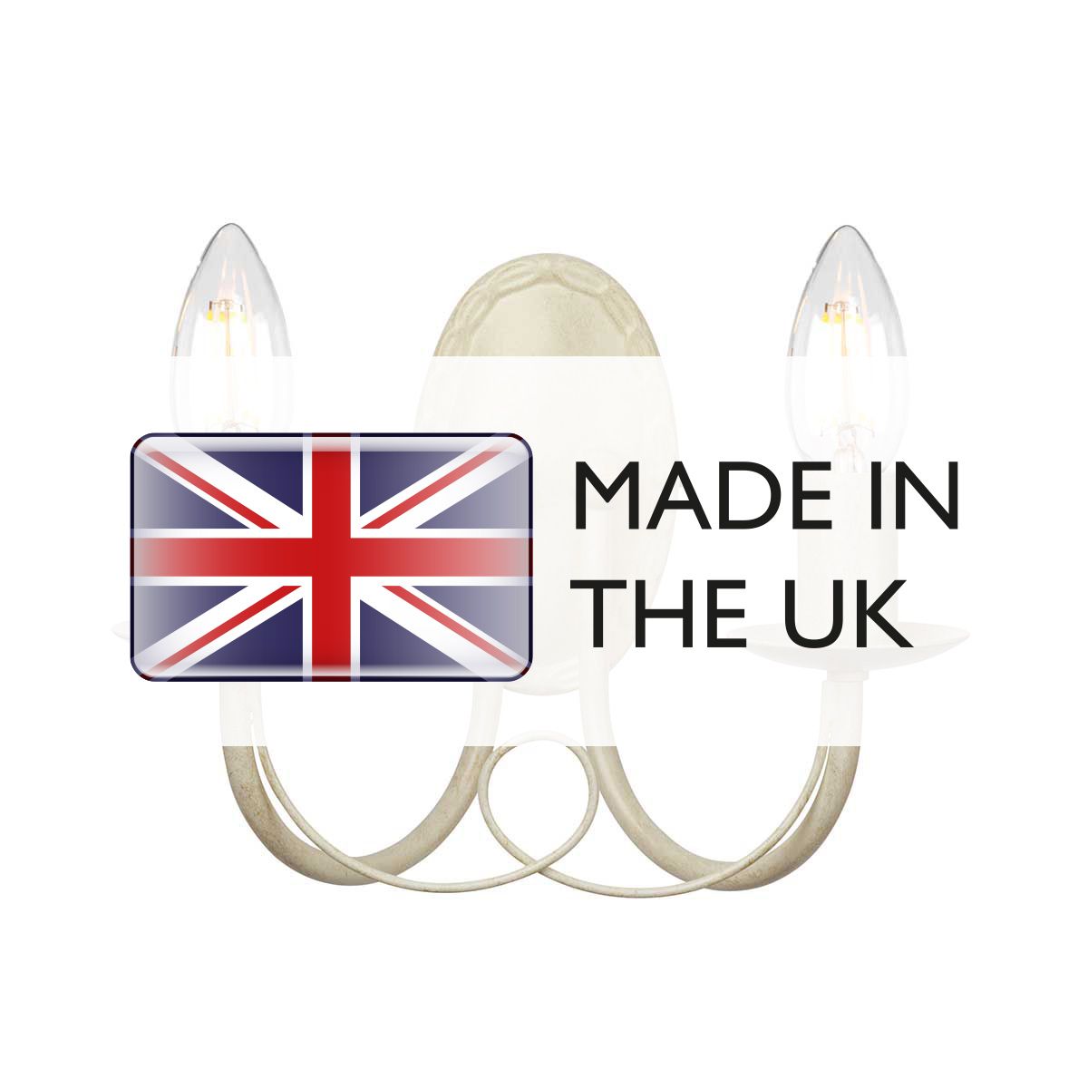 Minster 2 Light Wall Light - Ivory Gold - Comet Lighting