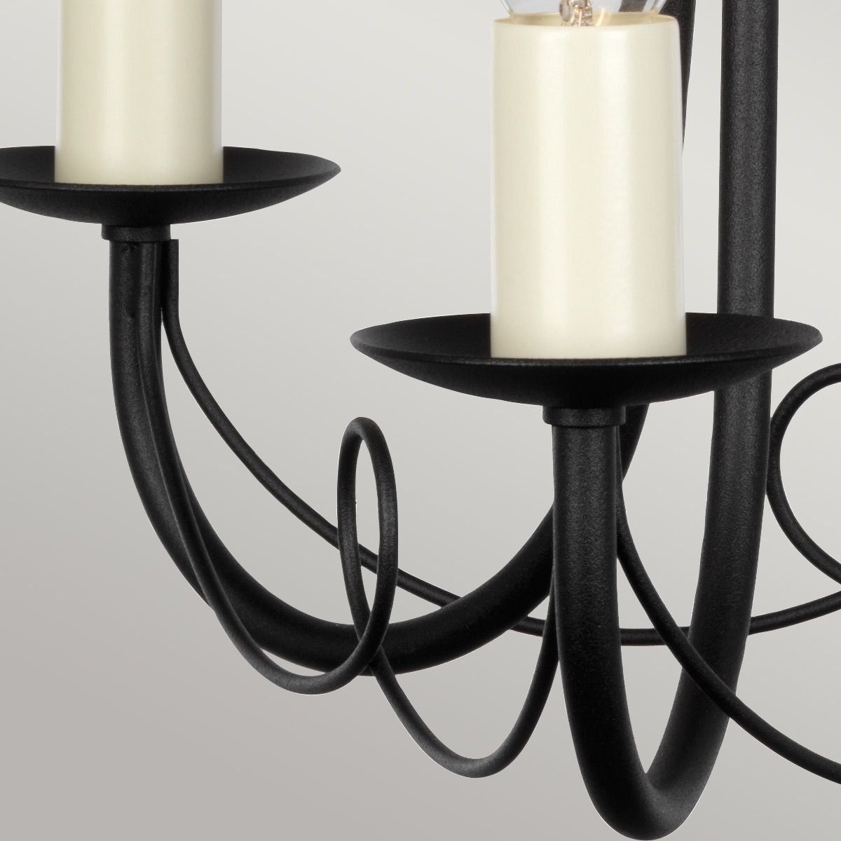 Minster 3 Light Chandelier - Black - Comet Lighting