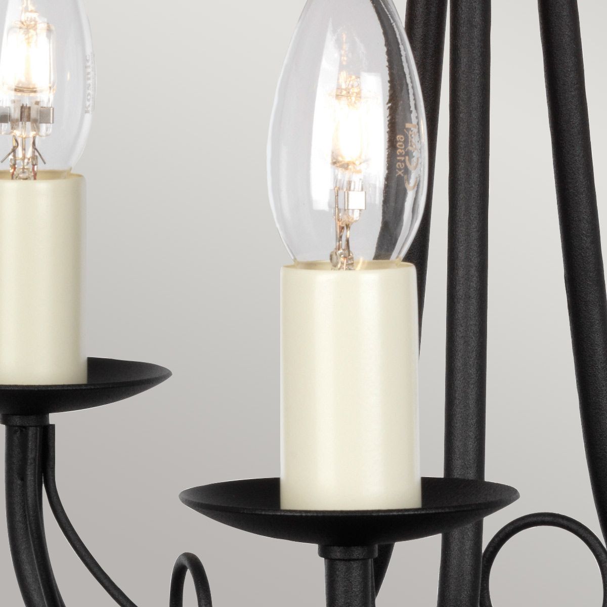 Minster 3 Light Chandelier - Black - Comet Lighting