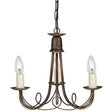 Minster 3 Light Chandelier - Black/Gold - Comet Lighting