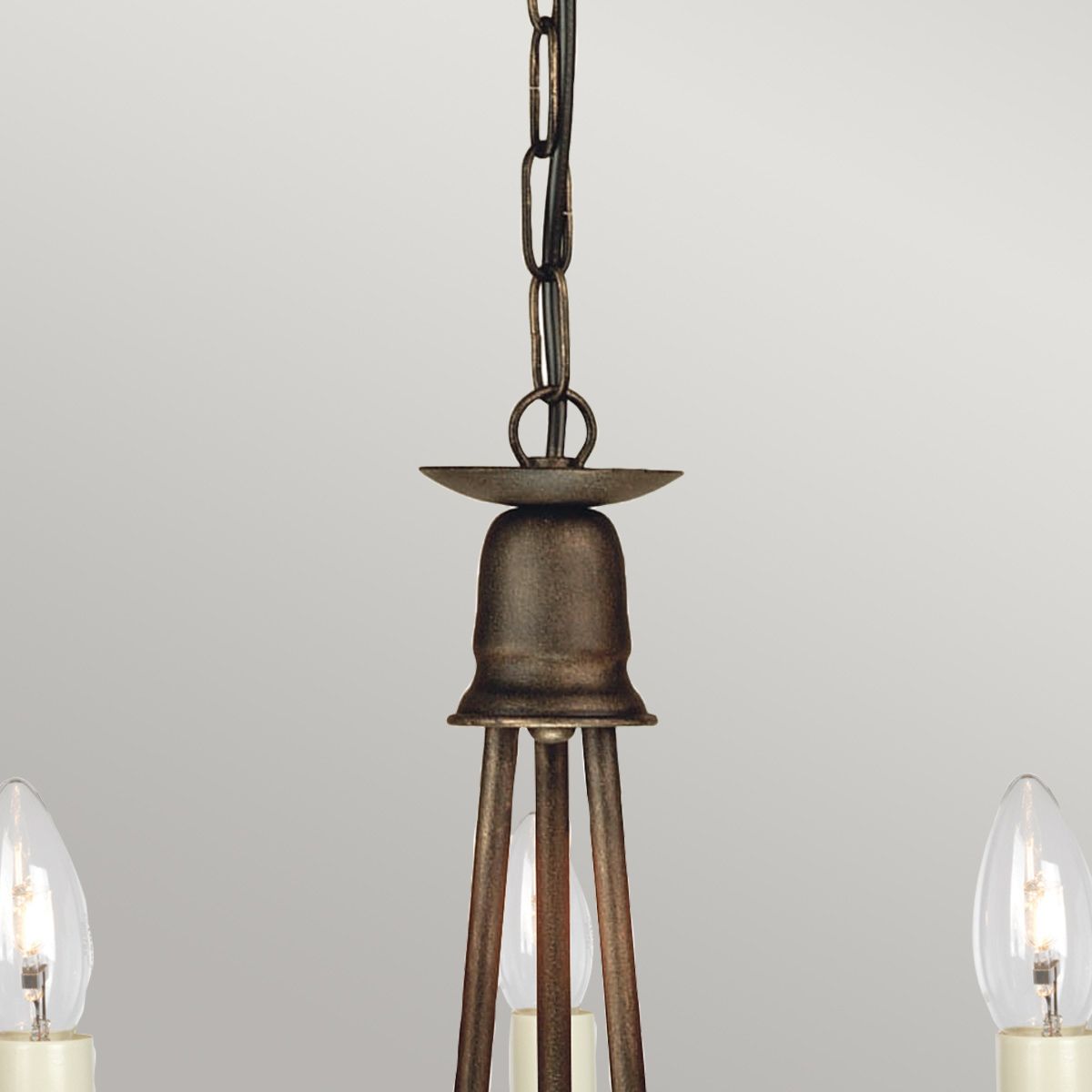 Minster 3 Light Chandelier - Black/Gold - Comet Lighting