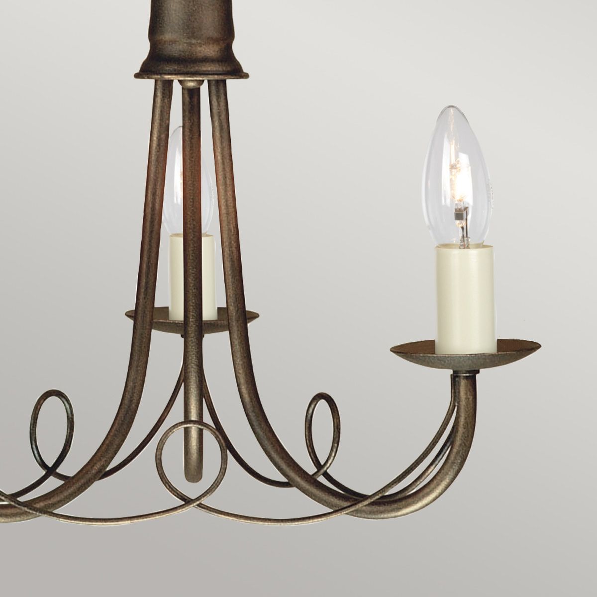 Minster 3 Light Chandelier - Black/Gold - Comet Lighting
