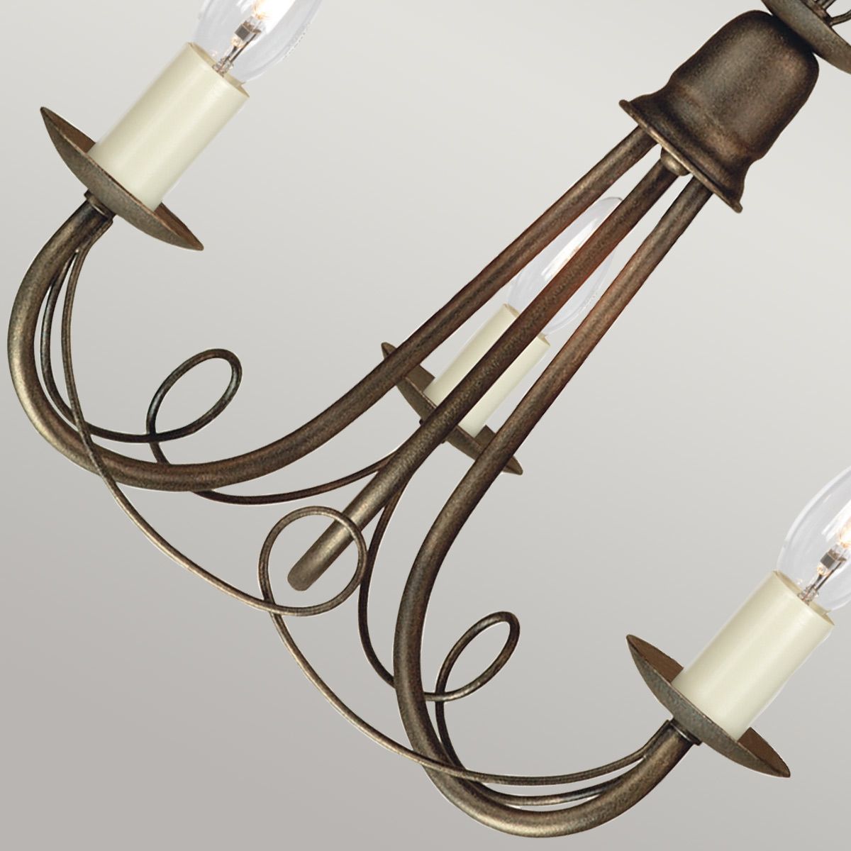 Minster 3 Light Chandelier - Black/Gold - Comet Lighting