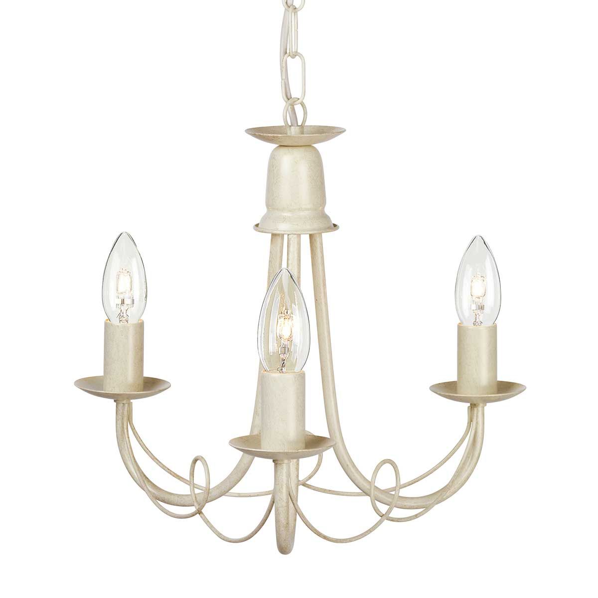 Minster 3 Light Chandelier - Ivory Gold - Comet Lighting