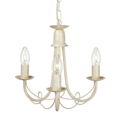 Minster 3 Light Chandelier - Ivory Gold - Comet Lighting