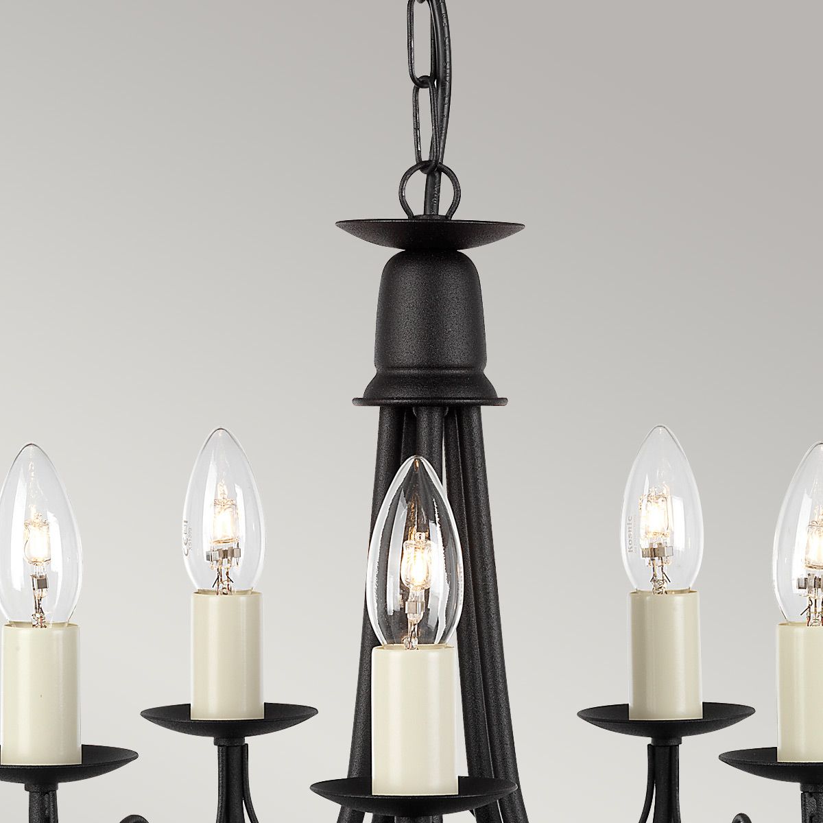 Minster 5 Light Chandelier - Black - Comet Lighting