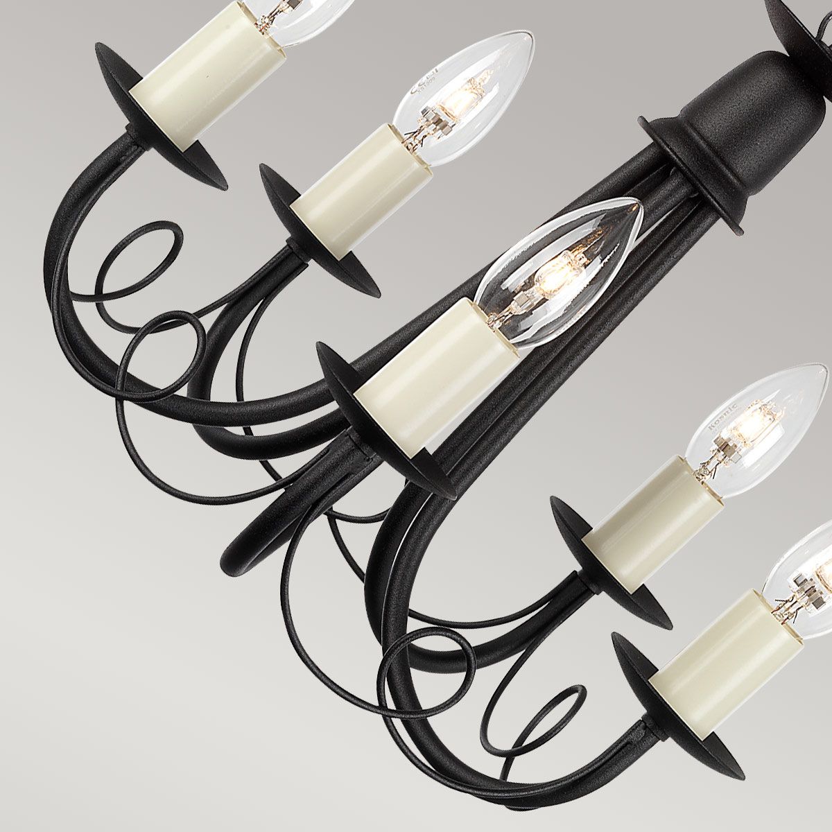 Minster 5 Light Chandelier - Black - Comet Lighting