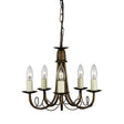 Minster 5 Light Chandelier - Black/Gold - Comet Lighting