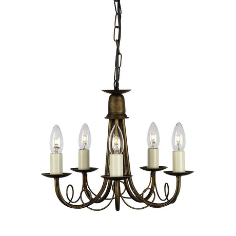 Minster 5 Light Chandelier - Black/Gold - Comet Lighting