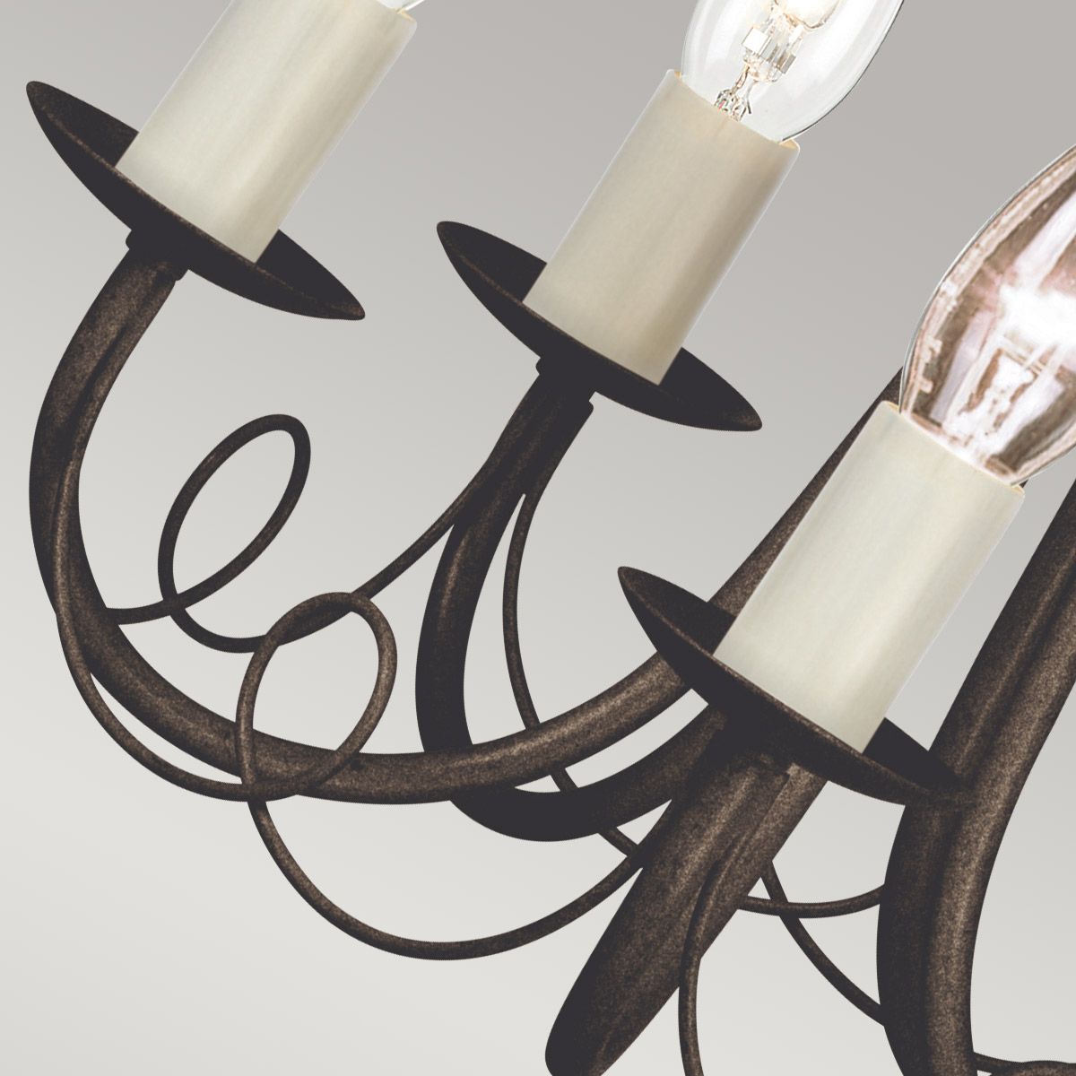 Minster 5 Light Chandelier - Black/Gold - Comet Lighting