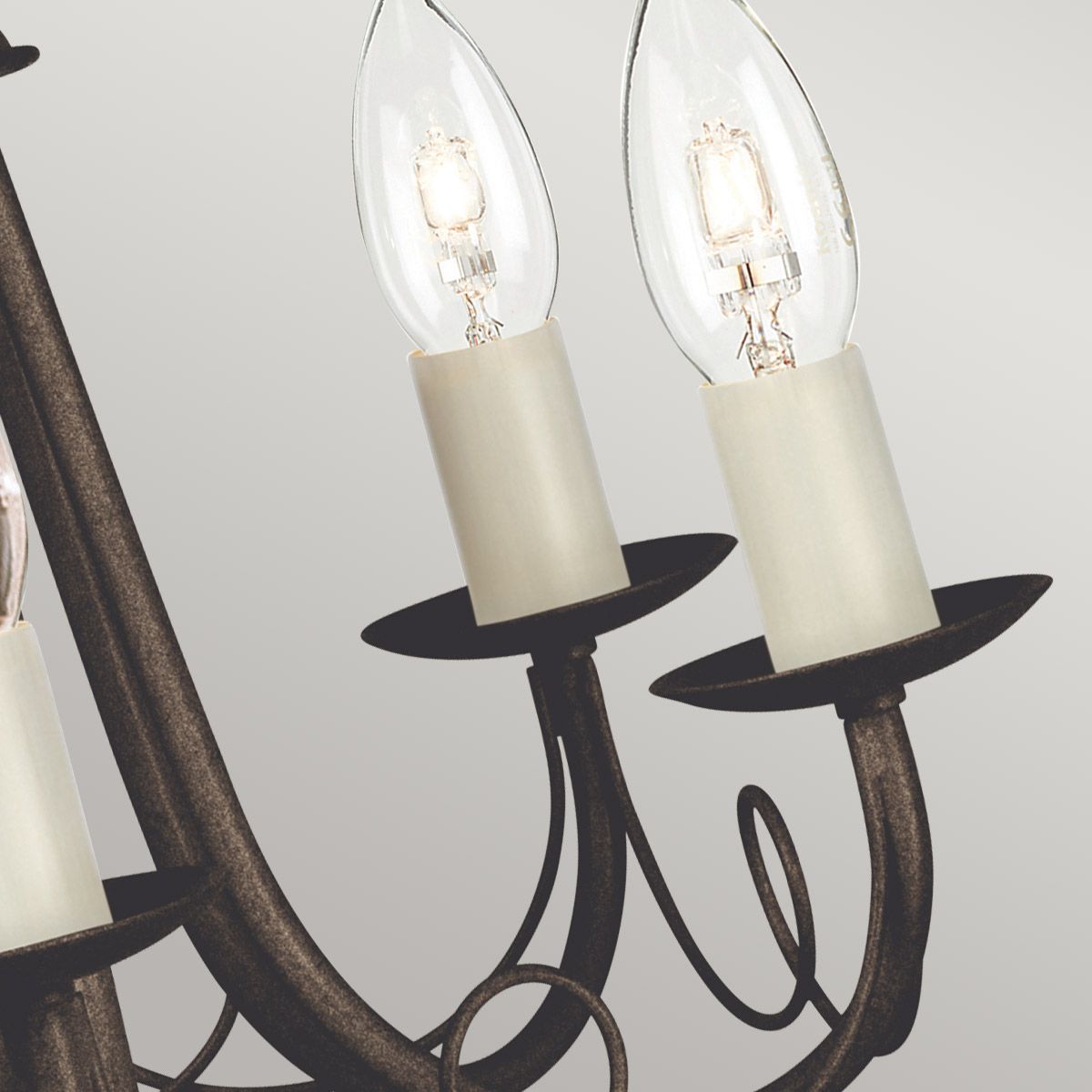 Minster 5 Light Chandelier - Black/Gold - Comet Lighting