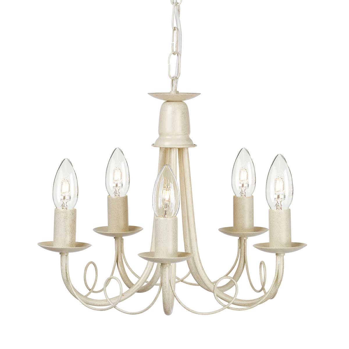 Minster 5 Light Chandelier - Ivory Gold - Comet Lighting