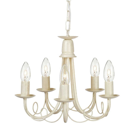 Minster 5 Light Chandelier - Ivory Gold - Comet Lighting