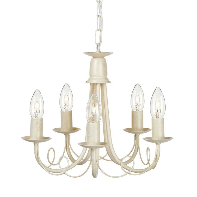 Minster 5 Light Chandelier - Ivory Gold - Comet Lighting