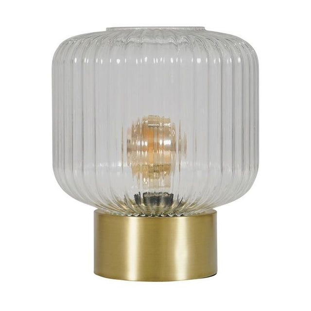 Patterson Matt Gold Table Lamp With Clear Glass Globe Shade