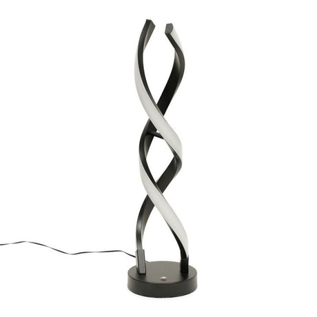 Infinity LED Double Twist Touch Table Lamp In Matte Black 