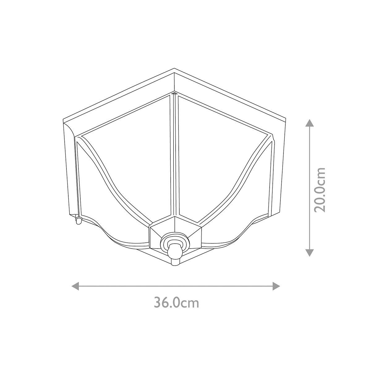 New England 2 Light Flush Lantern Medium - Comet Lighting