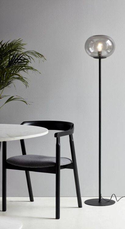 Nordlux Alton Floor Lamp Black/Smoked - Comet Lighting