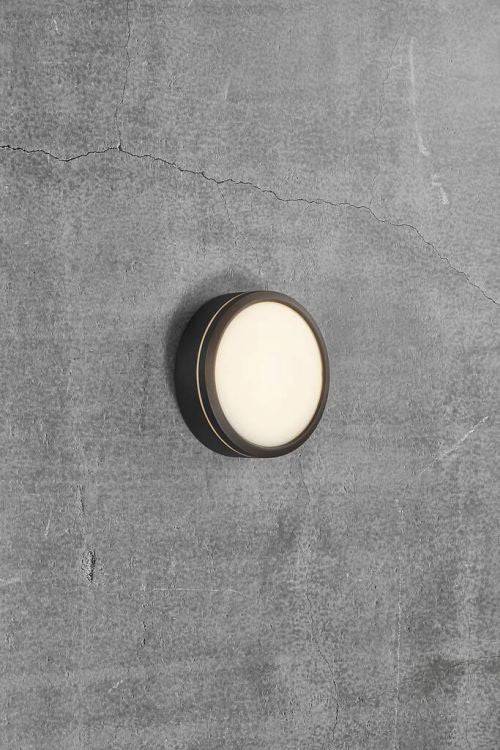 Nordlux Ava Outdoor Wall/Ceiling Light Black/Opal - Comet Lighting