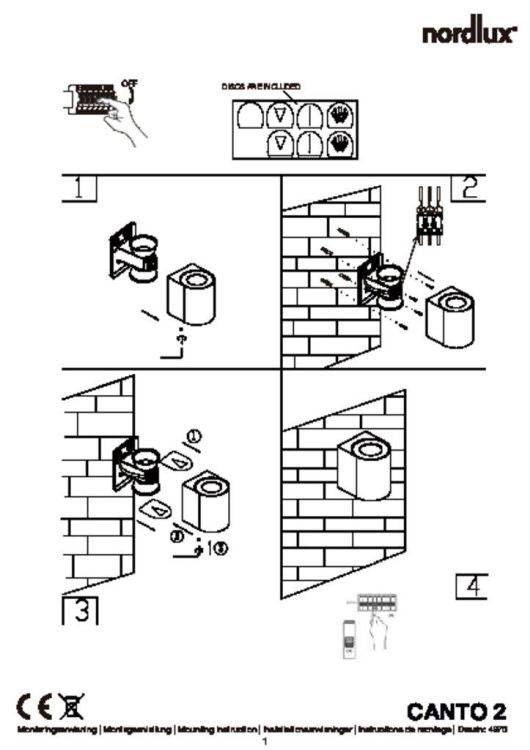 Nordlux Canto 2 Outdoor Wall Light Galvanised - Comet Lighting