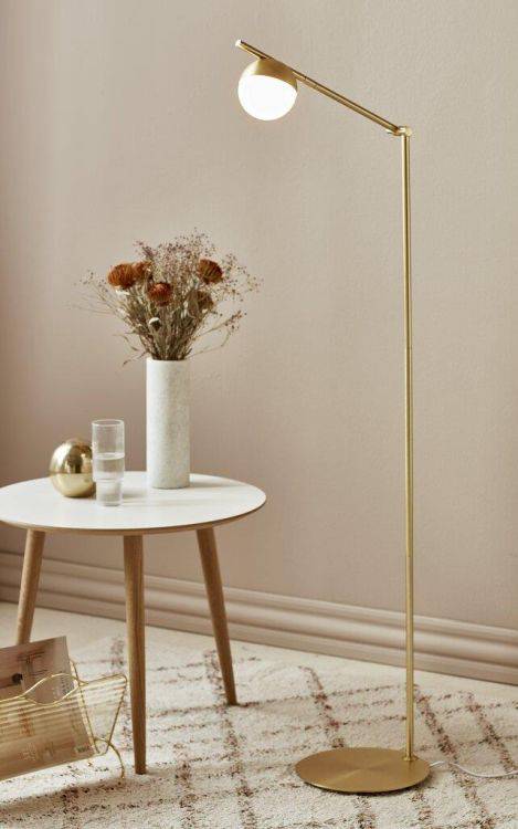 Nordlux Contina Floor Lamp Brass/Opal - Comet Lighting