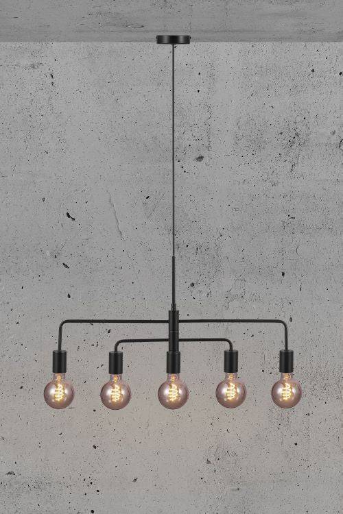 Nordlux Gloom 5-Spot Chandelier Black - Comet Lighting
