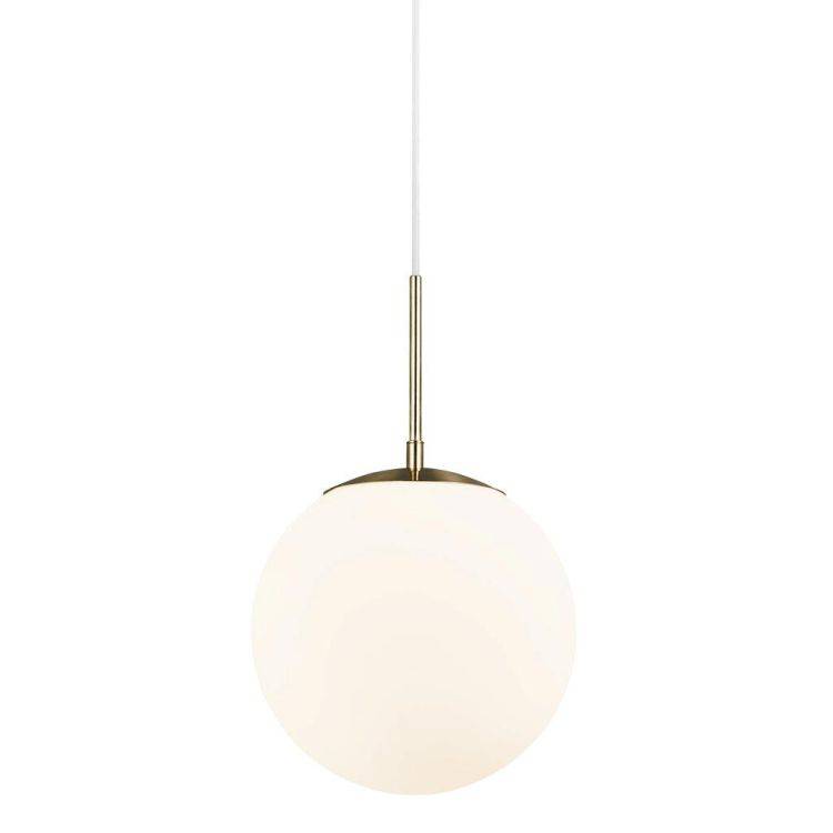 Nordlux Grant 25 Pendant Ceiling Light Brass/Opal - Comet Lighting