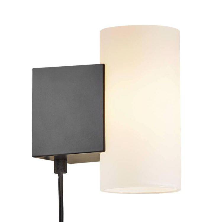 Nordlux Mona Wall Light Black/Opal - Comet Lighting