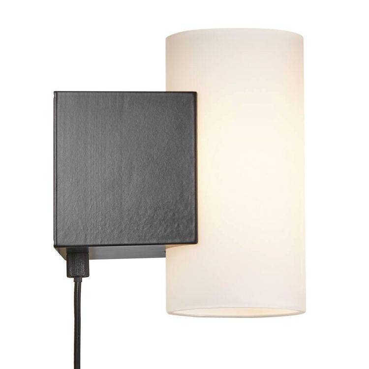 Nordlux Mona Wall Light Black/Opal - Comet Lighting