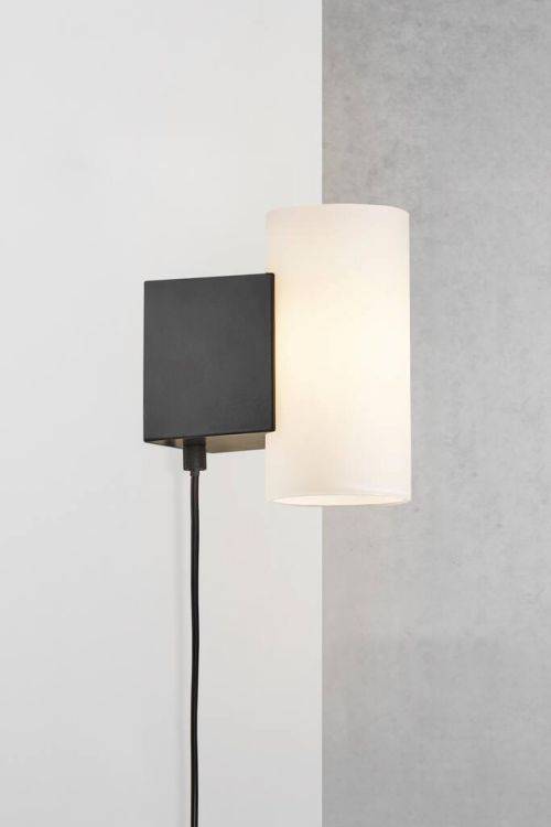 Nordlux Mona Wall Light Black/Opal - Comet Lighting