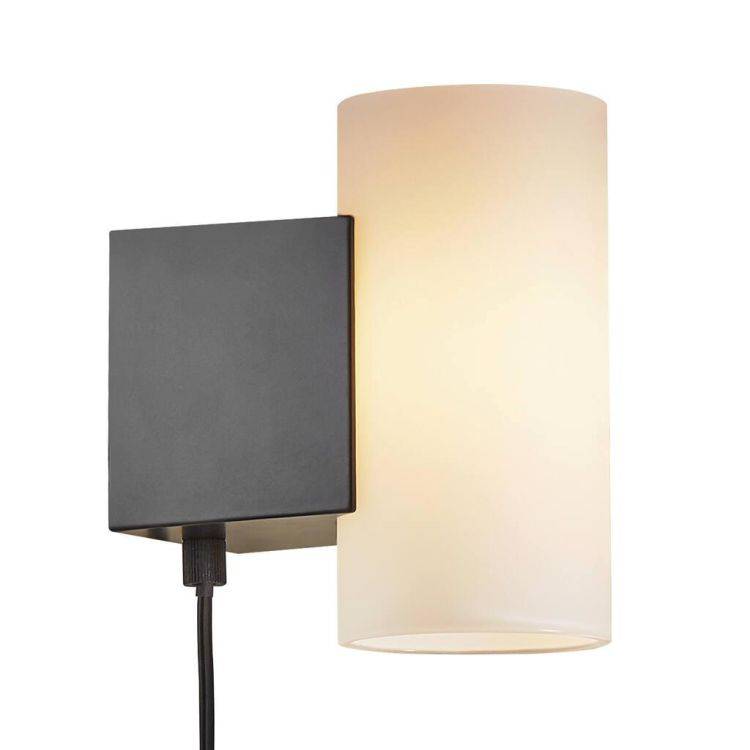 Nordlux Mona Wall Light Black/Opal - Comet Lighting
