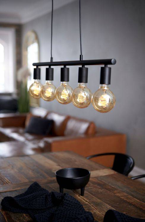 Nordlux Paco 5-Spot Pendant Black - Comet Lighting