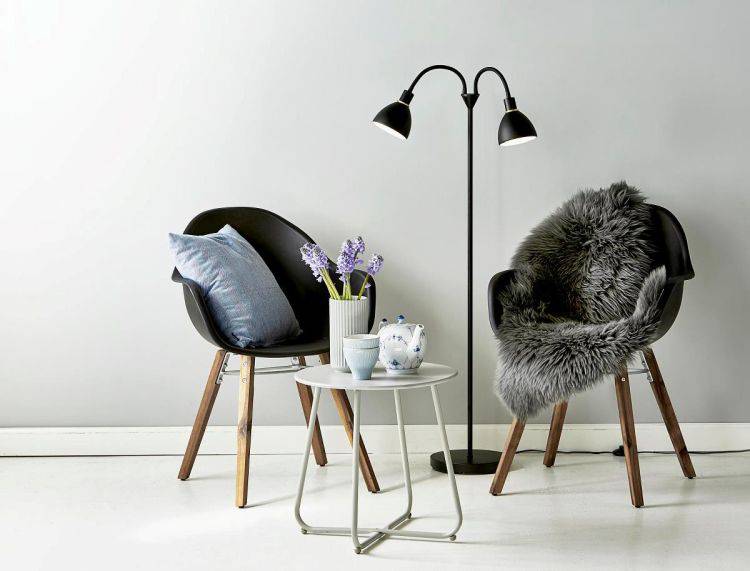 Nordlux Ray Floor Lamp 2-Light Black - Comet Lighting