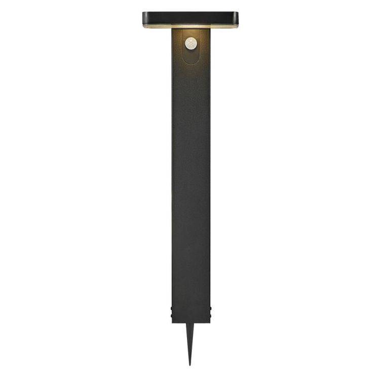 Nordlux Rica Square Outdoor Solar Bollard Black w/ Sensor - Comet Lighting