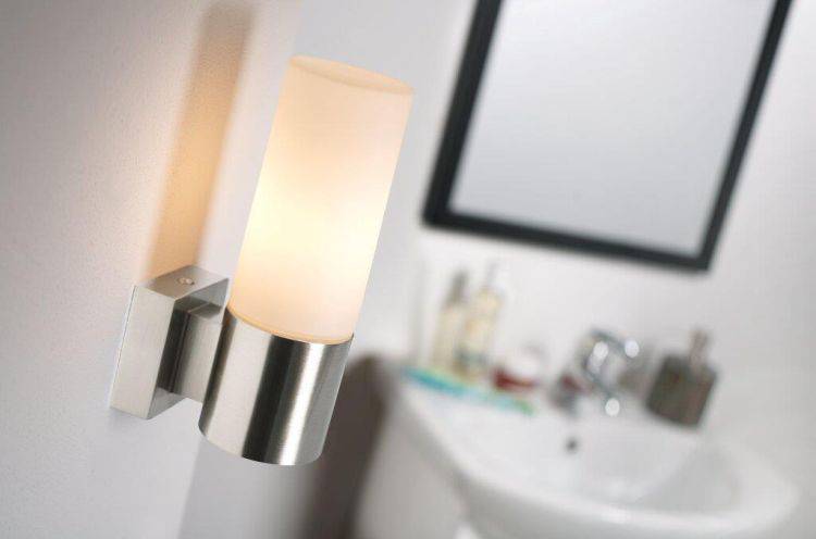 Nordlux Tangens Bathroom Wall Light Brushed Steel - Comet Lighting