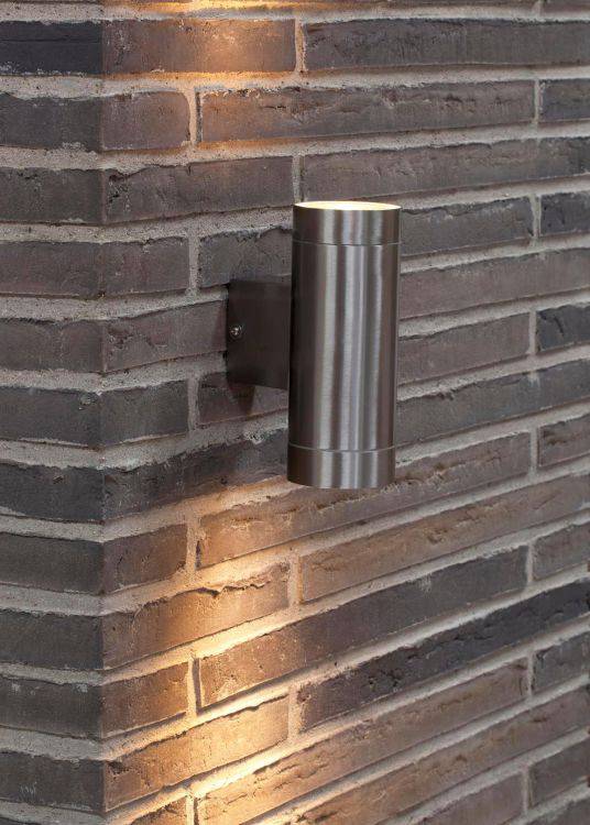 Nordlux Tin Maxi Outdoor Wall 2-Light Stainless steel - Comet Lighting