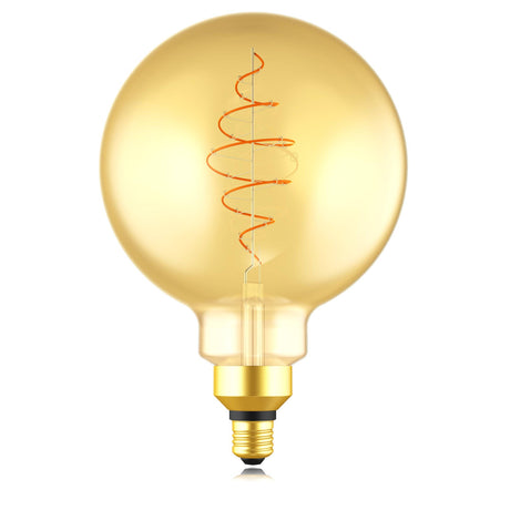 Deco E27 | G200 Spiral | Dim | 2200 Kelvin | 600 Lumen | Light Bulb | Gold colour - Comet Lighting