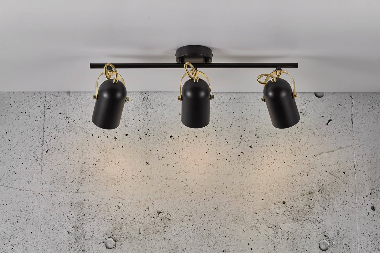 Lotus 3-Spot | Spot Light | Black/Brass - Comet Lighting