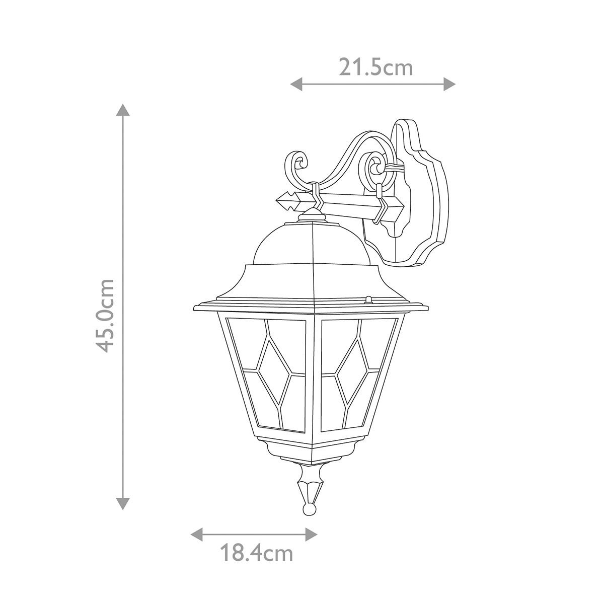 Norfolk 1 Light Down Wall Lantern - Comet Lighting