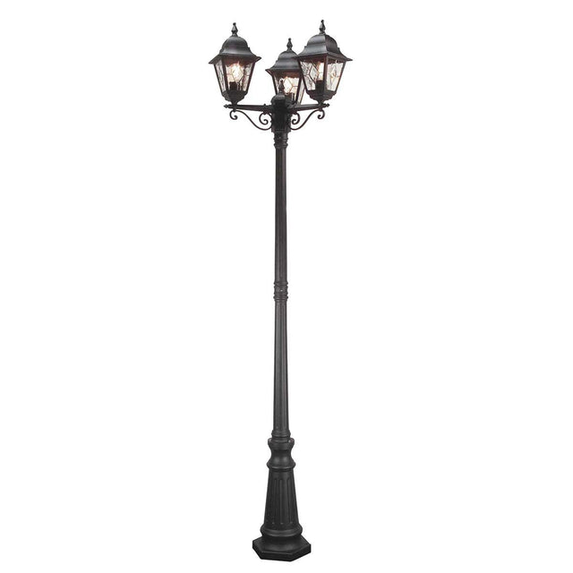 Norfolk Outdoor 3lt Lamp Post Black - Comet Lighting