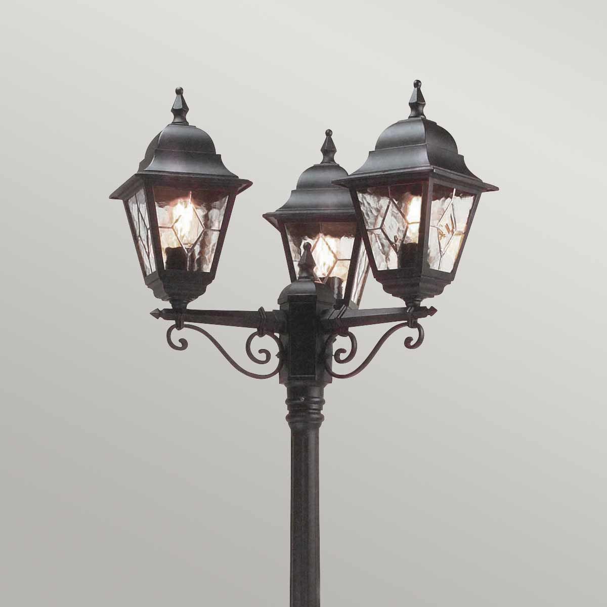 Norfolk Outdoor 3lt Lamp Post Black - Comet Lighting