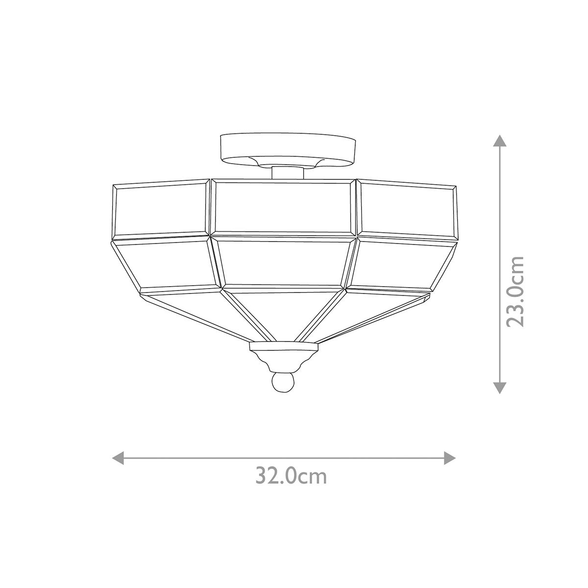 Old Park 2 Light Semi-Flush - Aged Bronze - Comet Lighting