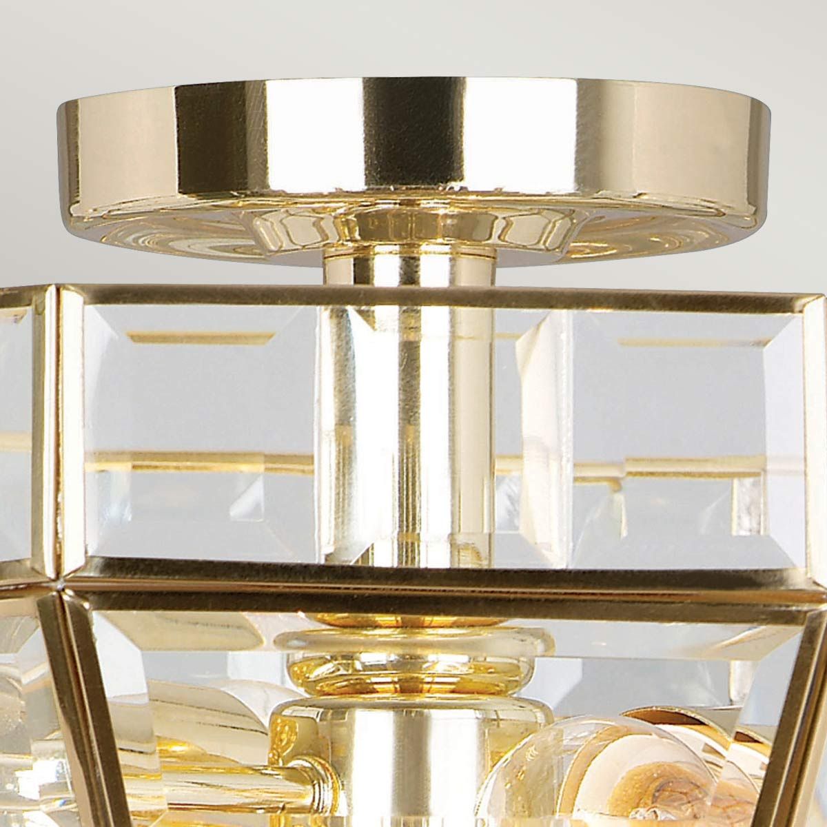 Old Park 2 Light Semi-Flush - Polished Brass - Comet Lighting