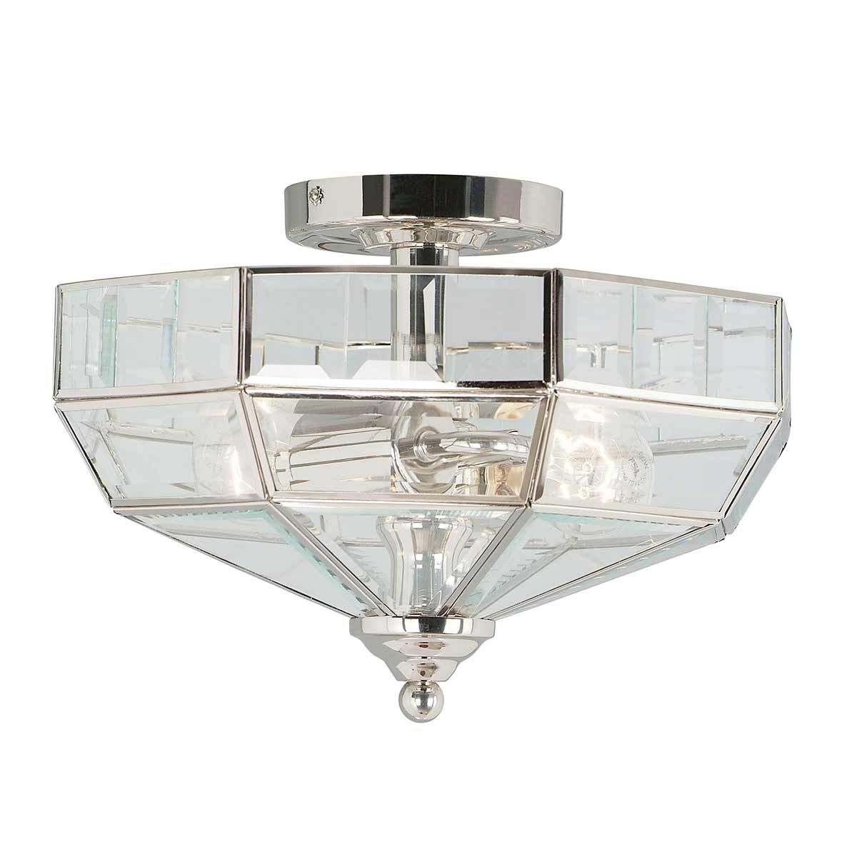 Old Park 2 Light Semi-Flush - Polished Nickel - Comet Lighting