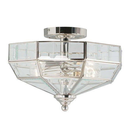 Old Park 2 Light Semi-Flush - Polished Nickel - Comet Lighting